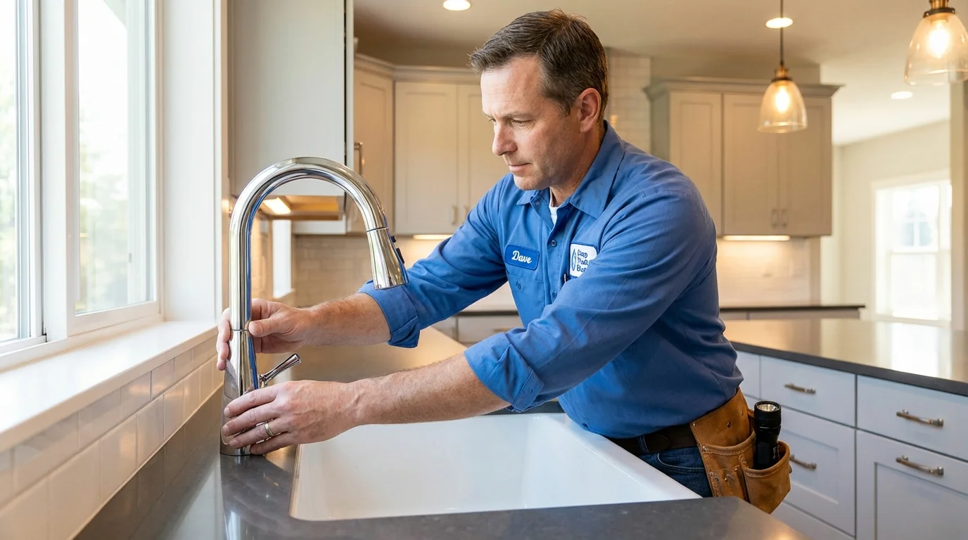 Kitchen faucet installation by Johns Plumbing LLC in Benton